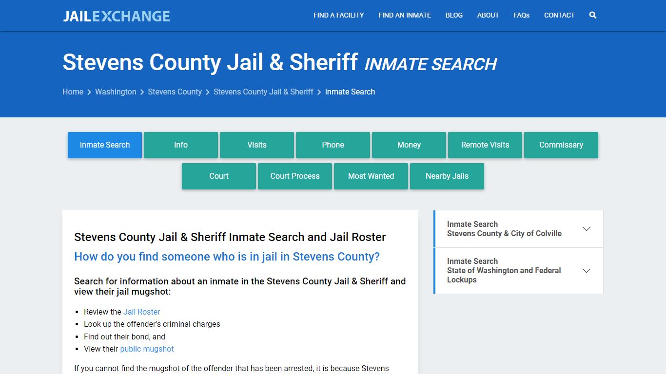 Stevens County Jail & Sheriff Inmate Search - Jail Exchange